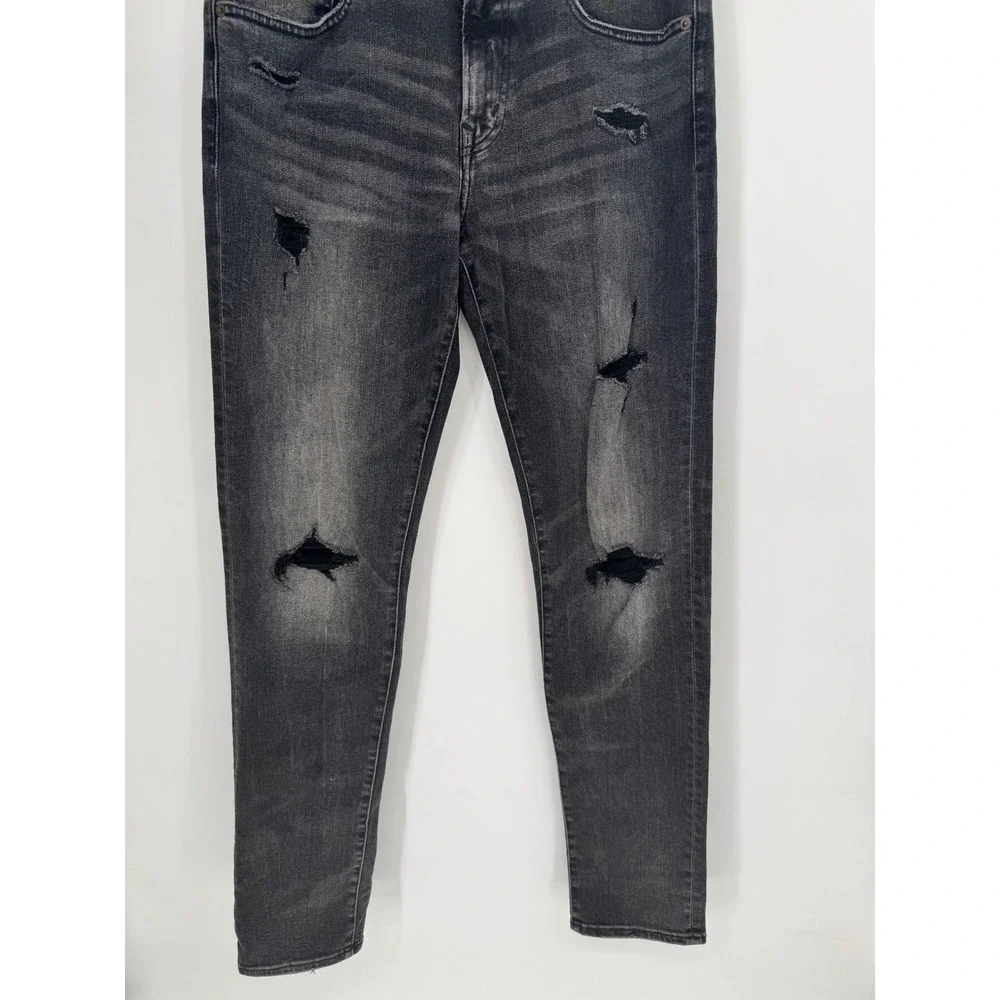 American Eagle Slim Jeans Mens 32x36 Black NEW Distressed Ne(x)t Level Flex 3002